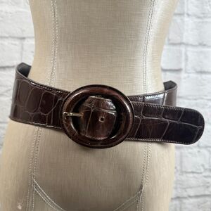 Saks Fifth Avenue Women's Waist Belt Leather 36" Top Grain Cowhide Made In Italy